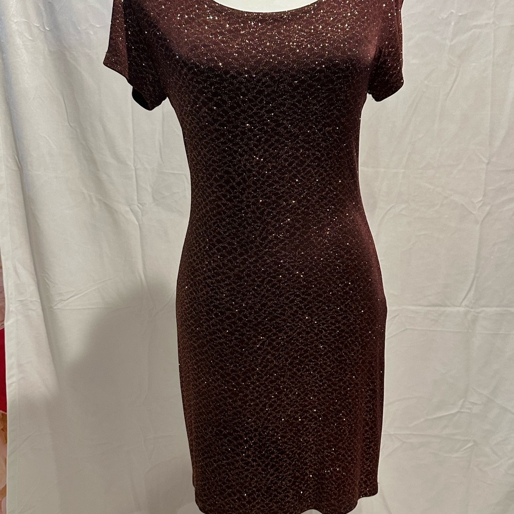 Vintage sexy Mini Dress with gorgeous copper sparkle